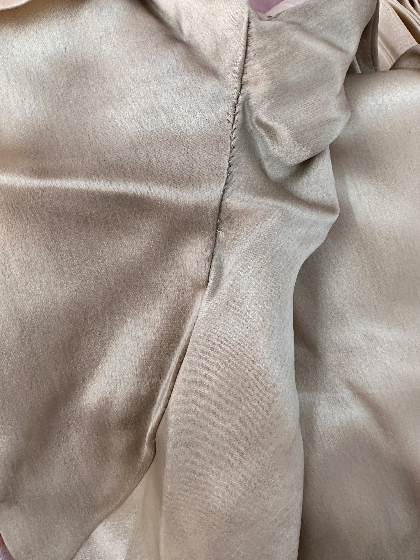 1930s Pleated Silk Satin Gown / Waist 28