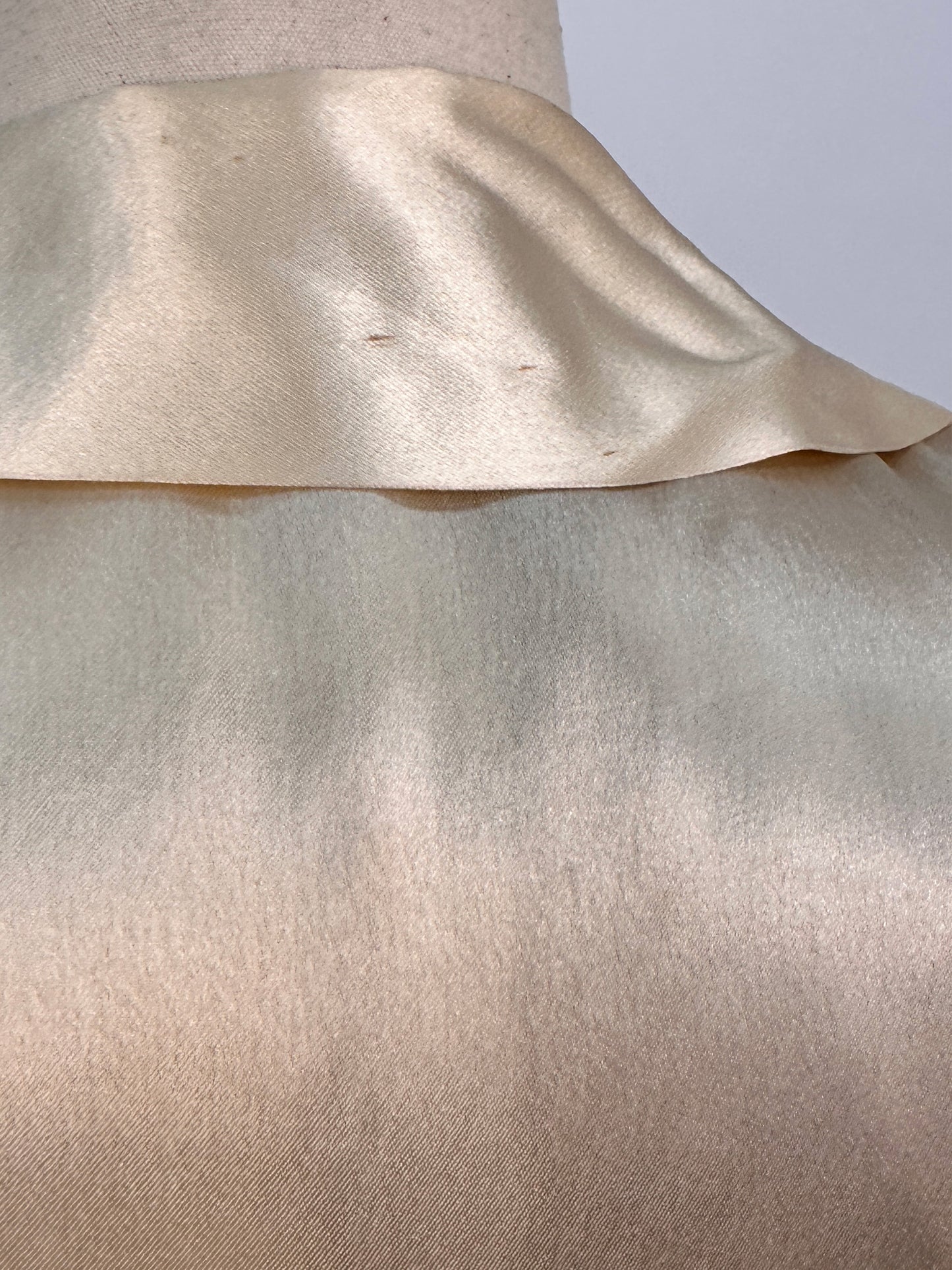 1930s Pleated Silk Satin Gown / Waist 28