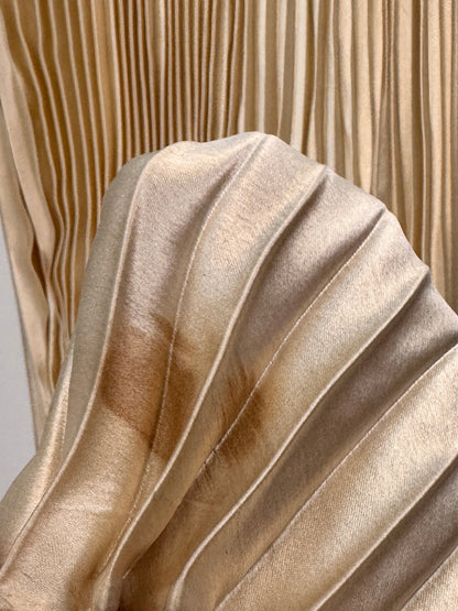 1930s Pleated Silk Satin Gown / Waist 28