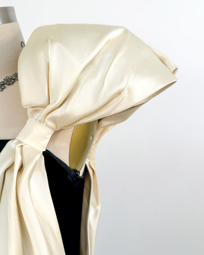 1970-80s The Carlyle Velvet & Satin Bow Dress / Small