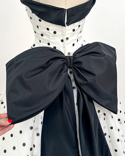 1980s The Manhattan Polka Dot Gown / Small