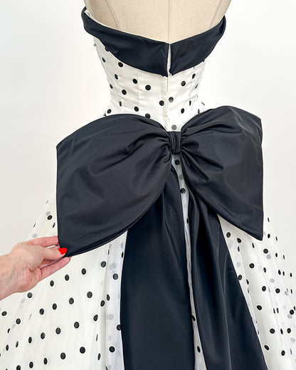 1980s The Manhattan Polka Dot Gown / Small