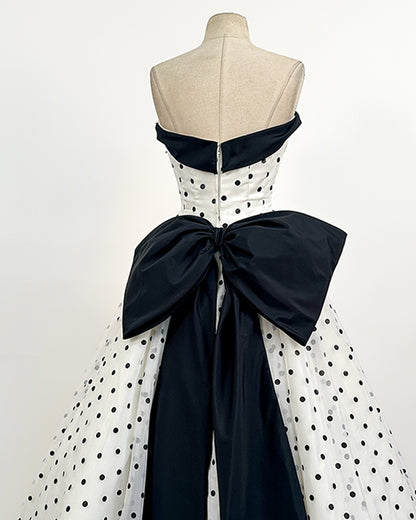 1980s The Manhattan Polka Dot Gown / Small