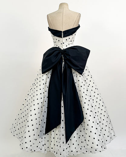 1980s The Manhattan Polka Dot Gown / Small
