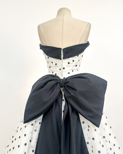 1980s The Manhattan Polka Dot Gown / Small