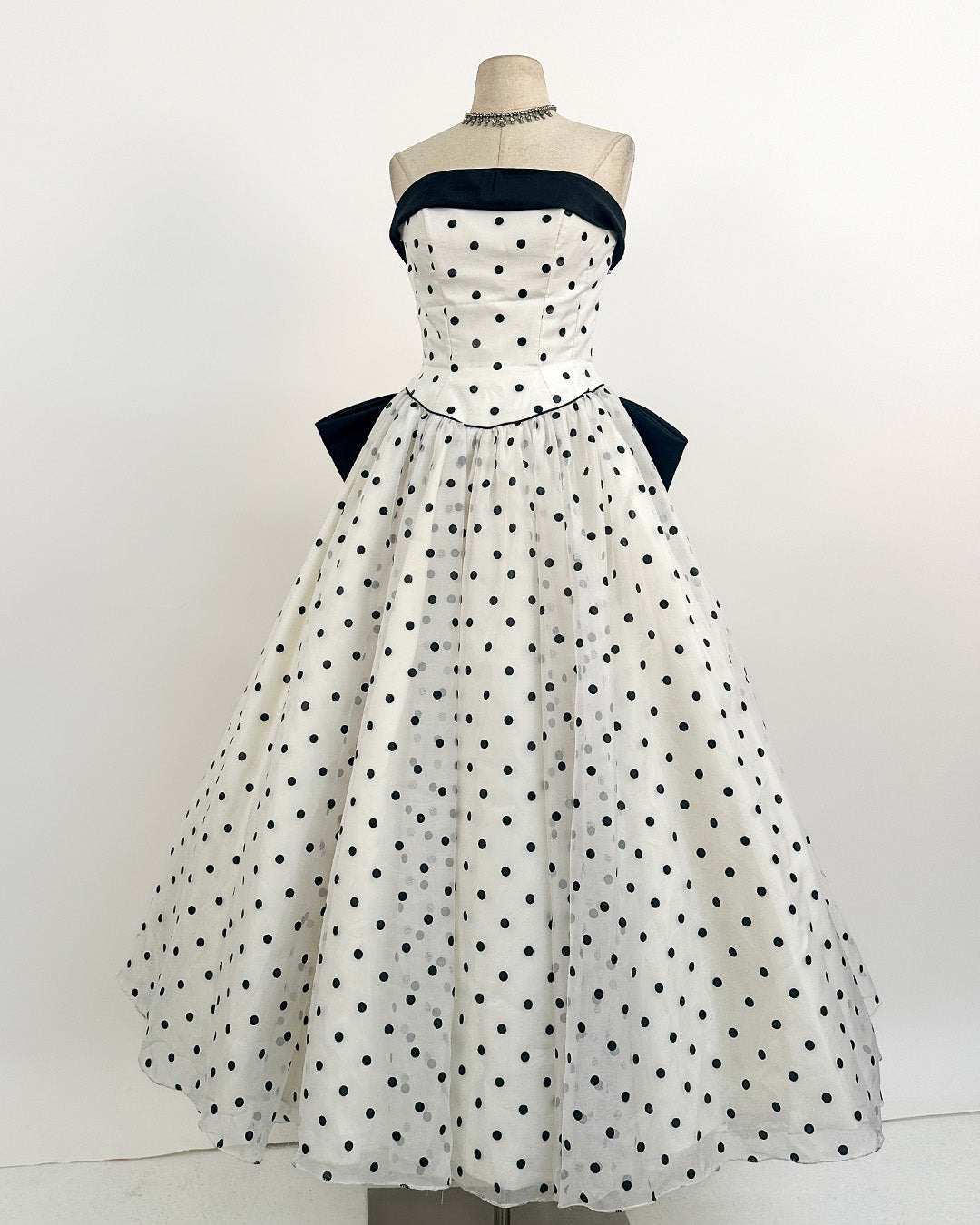 1980s The Manhattan Polka Dot Gown / Small