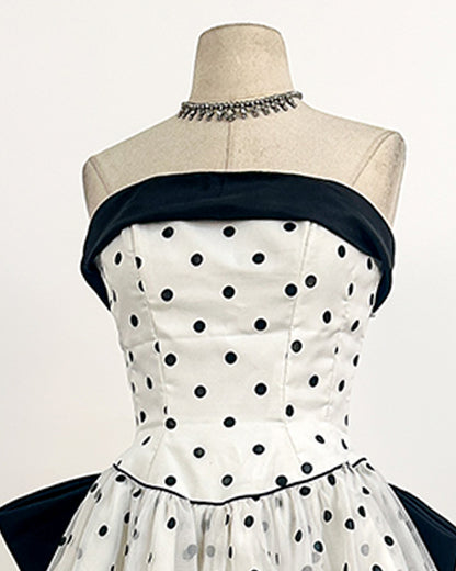 1980s The Manhattan Polka Dot Gown / Small