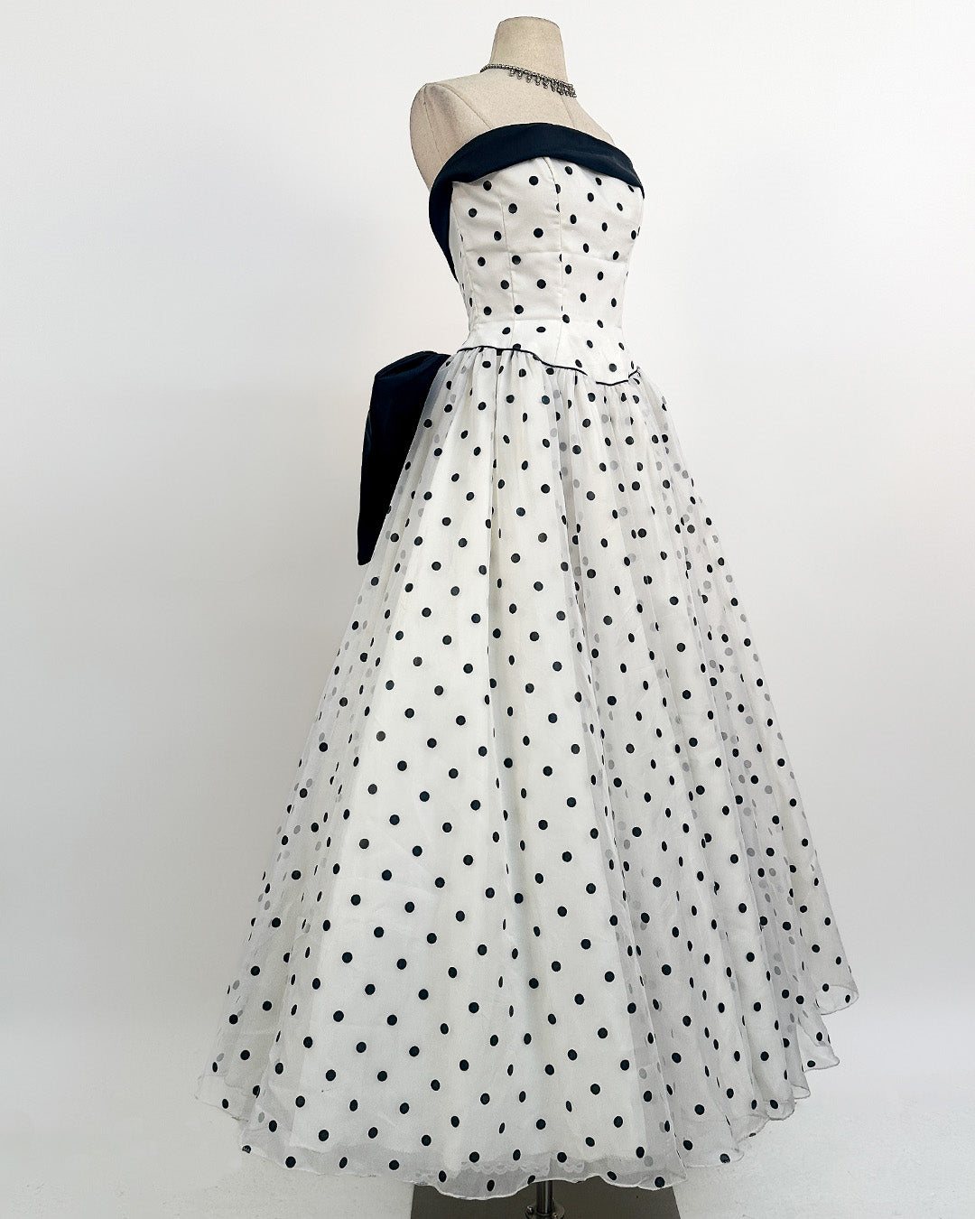 1980s The Manhattan Polka Dot Gown / Small