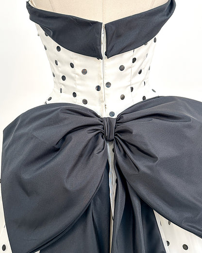 1980s The Manhattan Polka Dot Gown / Small