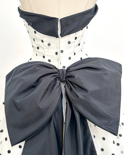 1980s The Manhattan Polka Dot Gown / Small