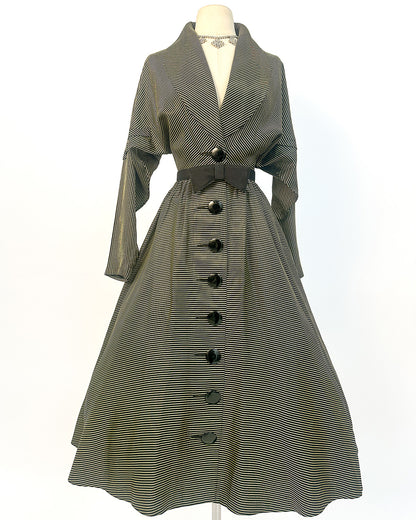 1940-50s 'The Martini Olive' Dress / Small