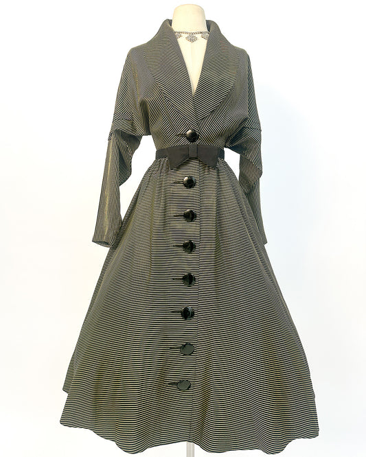1940-50s 'The Martini Olive' Dress / Small