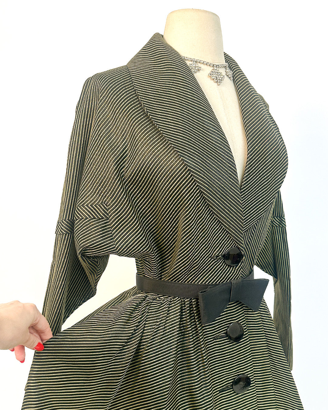 1940-50s 'The Martini Olive' Dress / Small