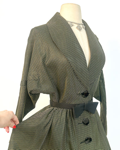 1940-50s 'The Martini Olive' Dress / Small