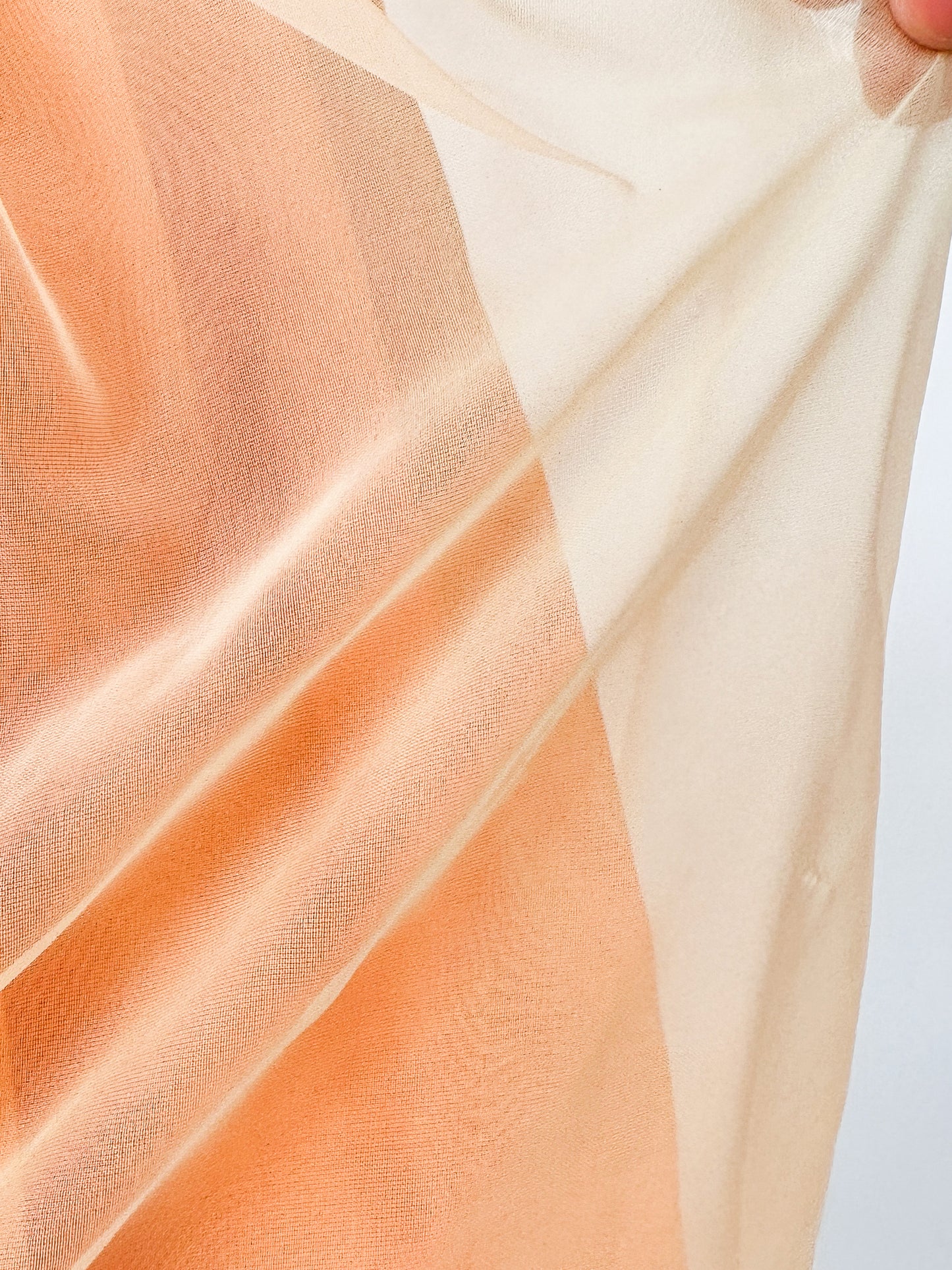 1950-60s Orange Sherbet Dream Chiffon Dress / Waist 27