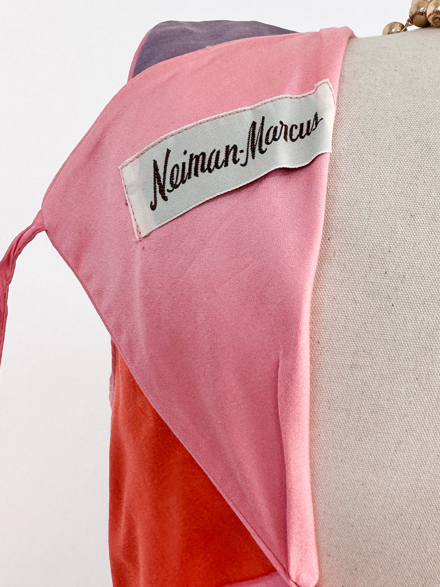 1950 – 60s Cotton Color-Block Plaid Bubble Dress / Waist 26