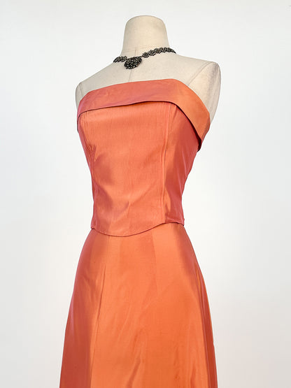 Y2K Glam Two-Piece Satin Gown / Small