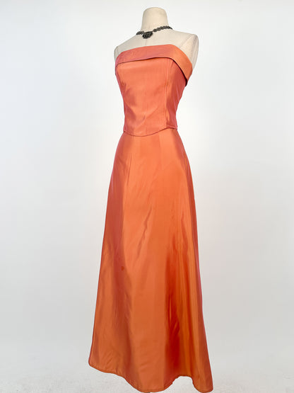 Y2K Glam Two-Piece Satin Gown / Small