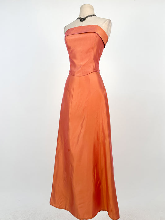 Y2K Glam Two-Piece Satin Gown / Small