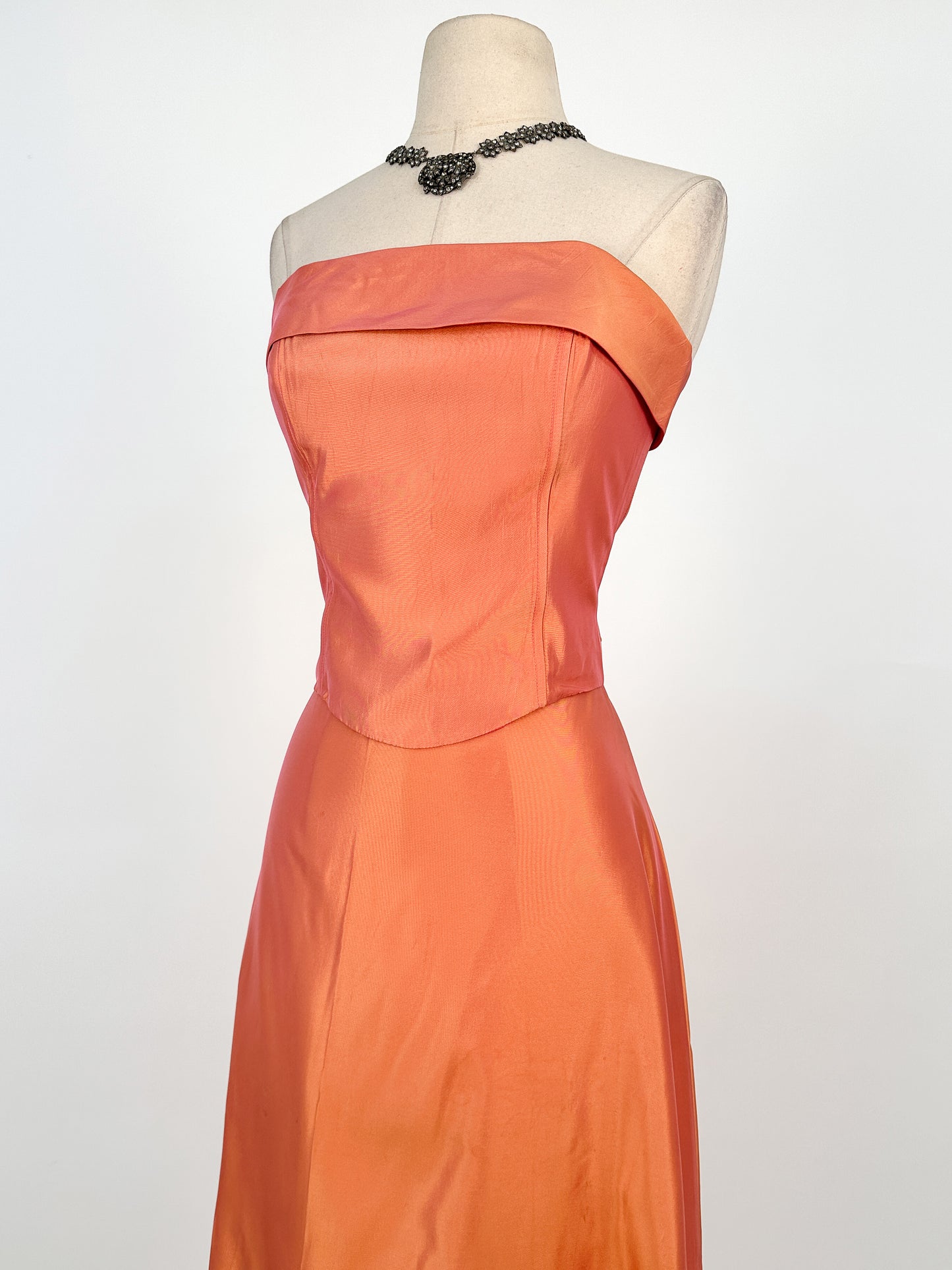 Y2K Glam Two-Piece Satin Gown / Small