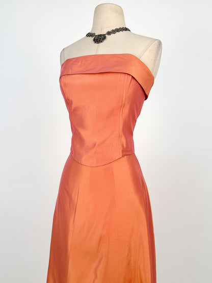 Y2K Glam Two-Piece Satin Gown / Small