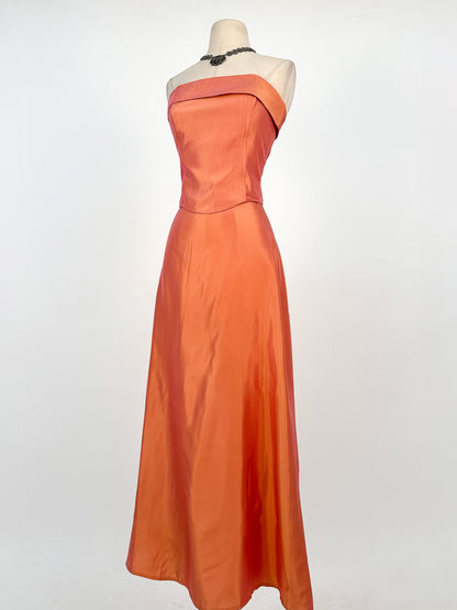 Y2K Glam Two-Piece Satin Gown / Small