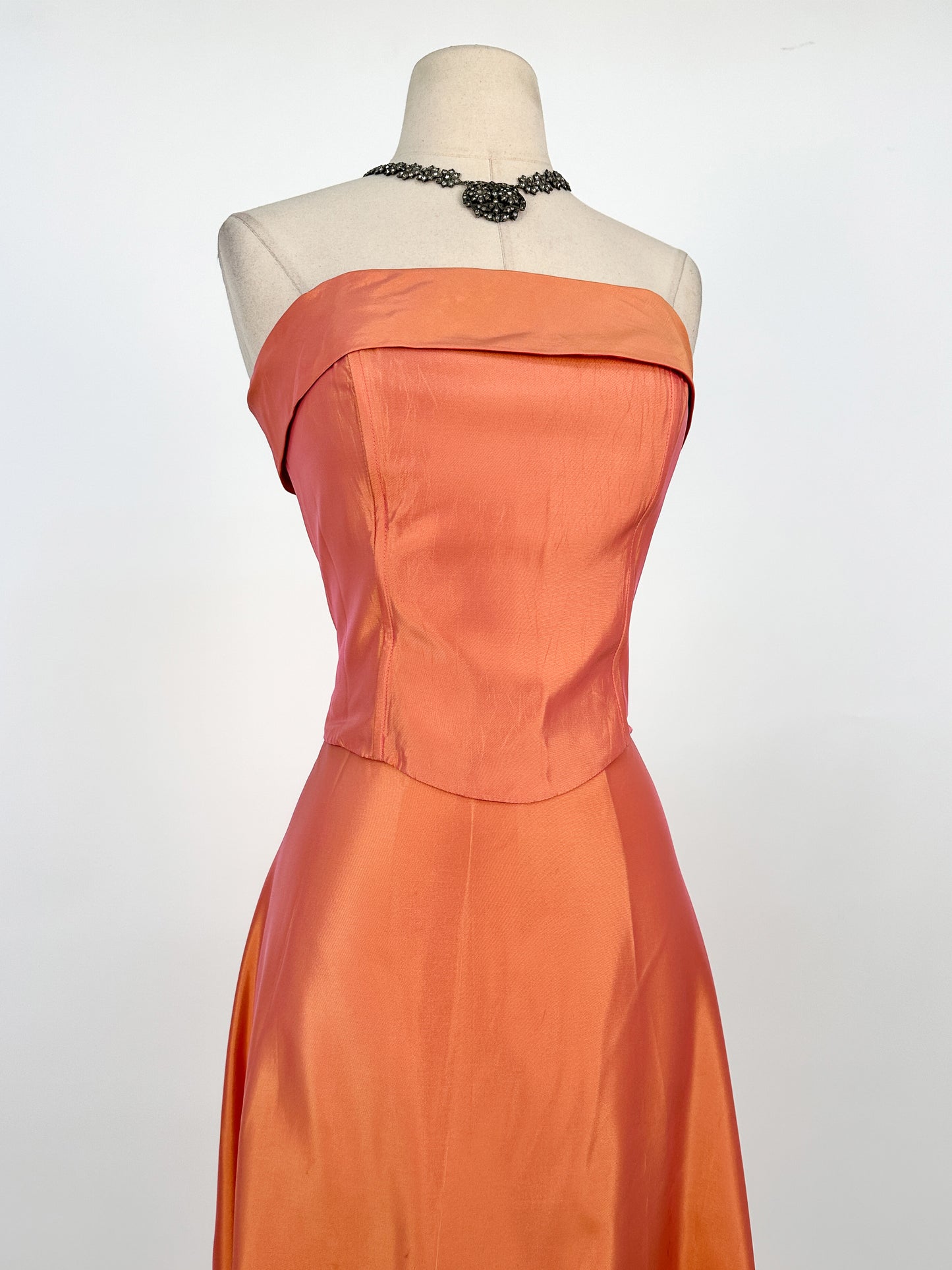 Y2K Glam Two-Piece Satin Gown / Small