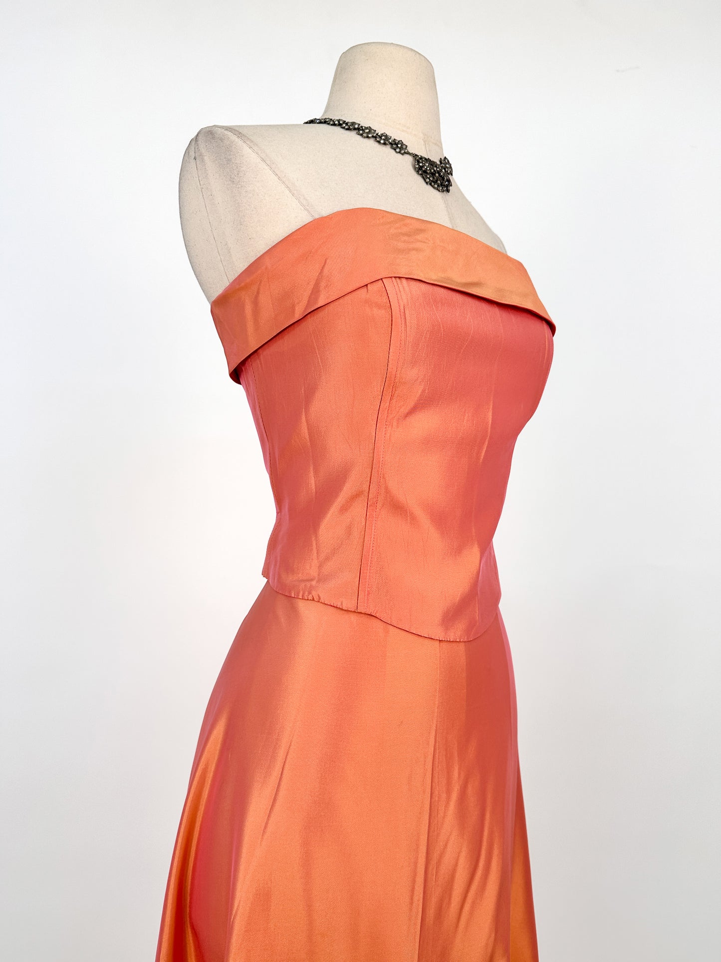 Y2K Glam Two-Piece Satin Gown / Small