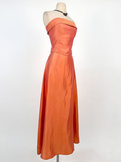 Y2K Glam Two-Piece Satin Gown / Small