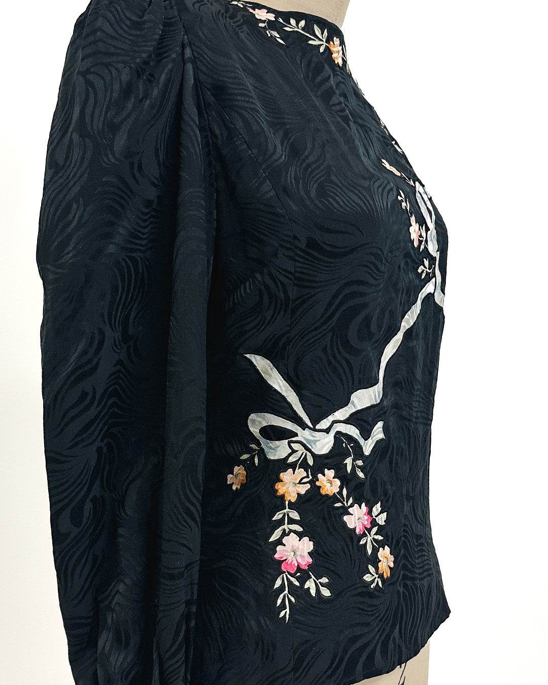 1980s 'The Upper East Side Noir' Blouse