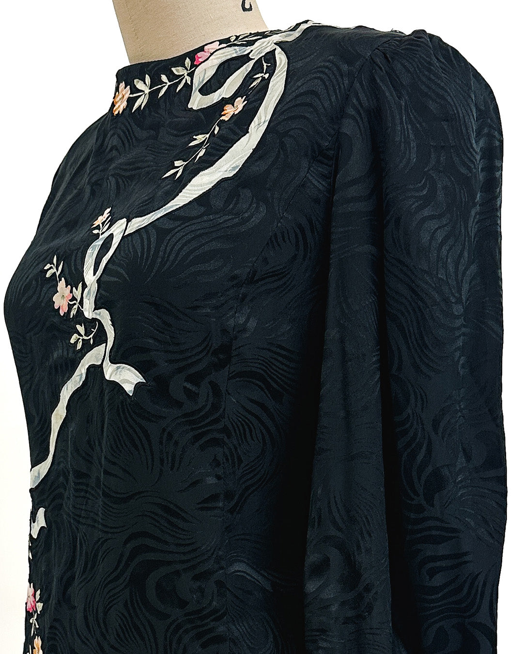 1980s 'The Upper East Side Noir' Blouse