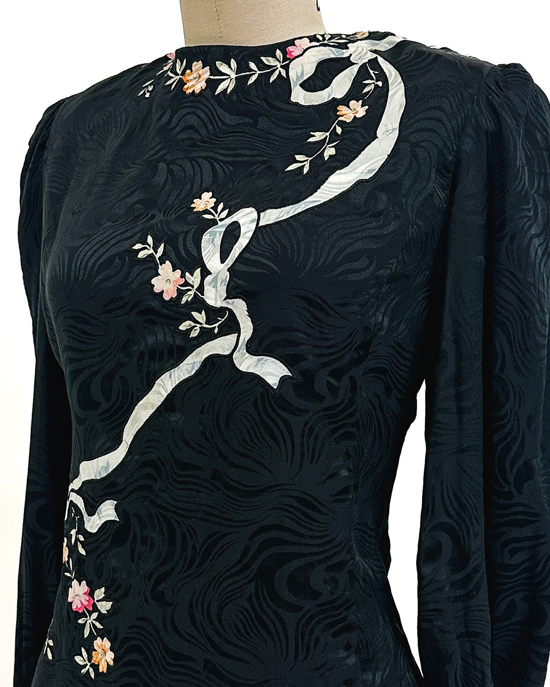 1980s 'The Upper East Side Noir' Blouse