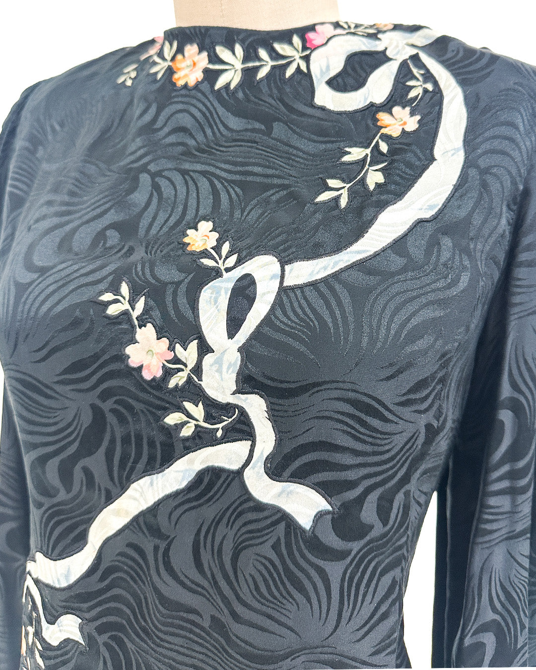 1980s 'The Upper East Side Noir' Blouse