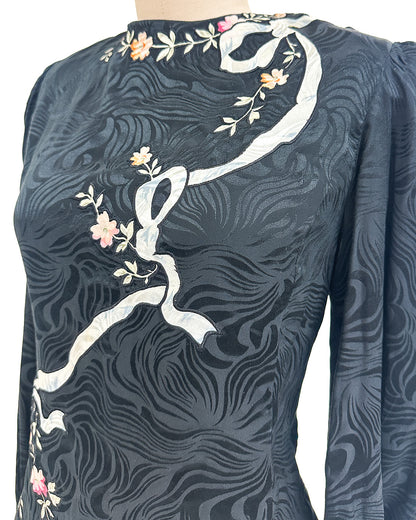 1980s 'The Upper East Side Noir' Blouse