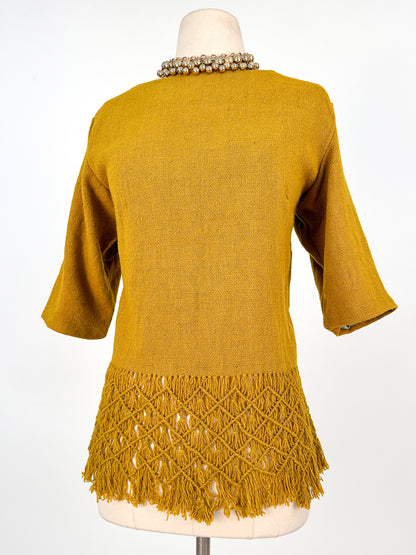 1950-60s MCM Macramé Blouse / Bust
