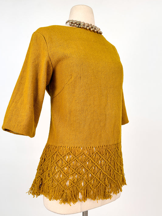 1950-60s MCM Macramé Blouse / Bust