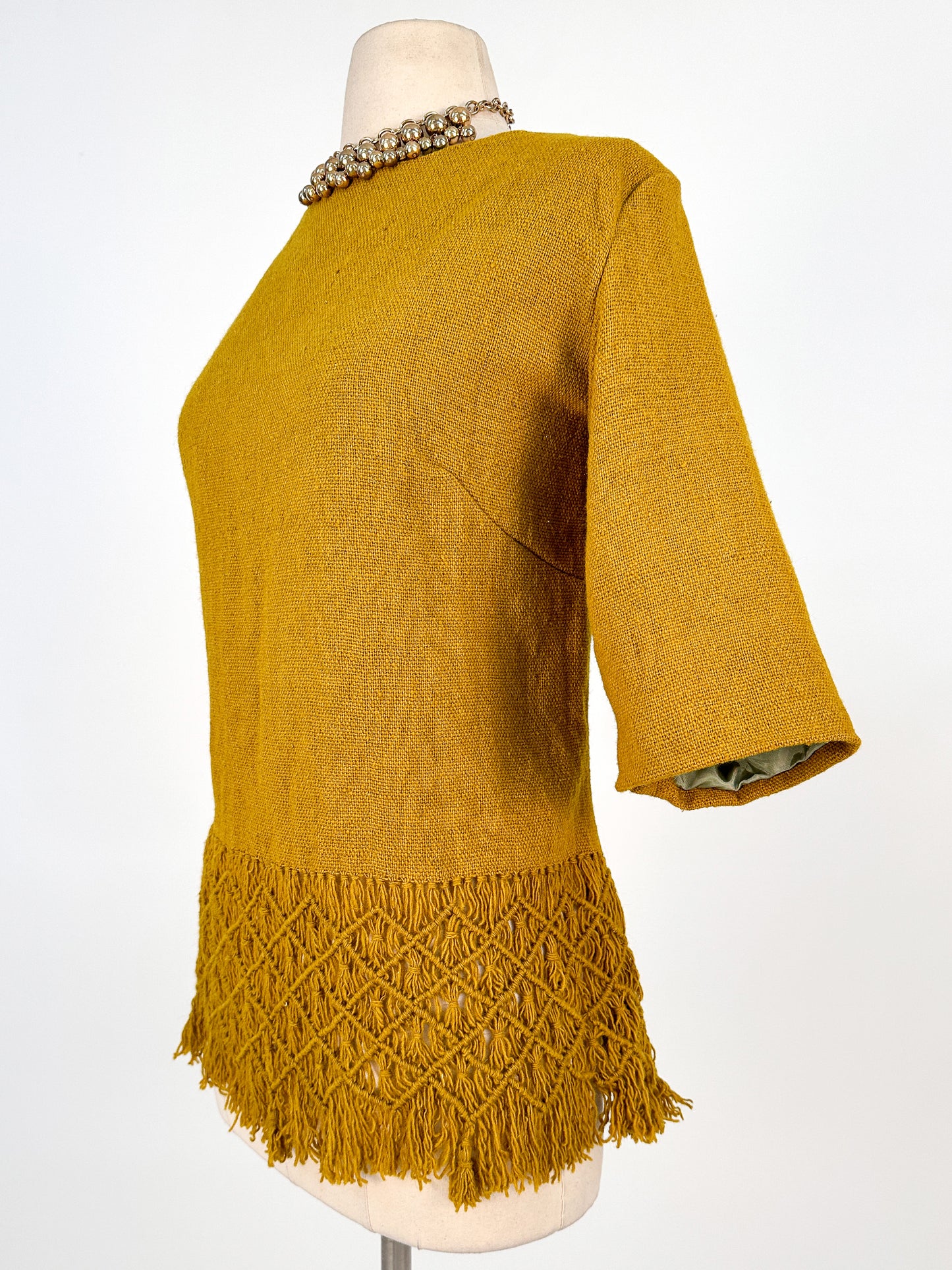 1950-60s MCM Macramé Blouse / Bust