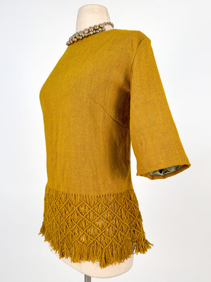1950-60s MCM Macramé Blouse / Bust