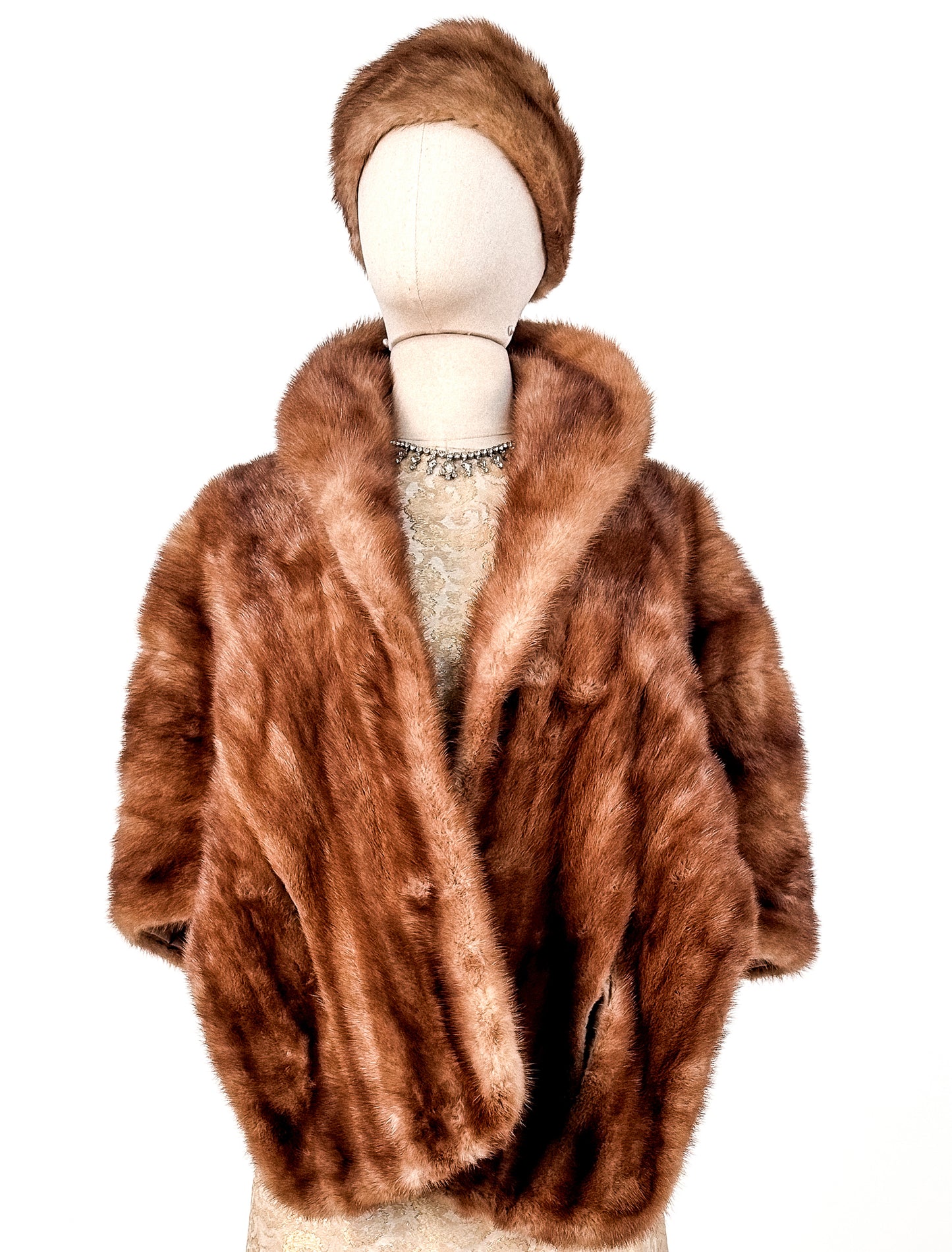 1950s Mink Stole with Matching Hat