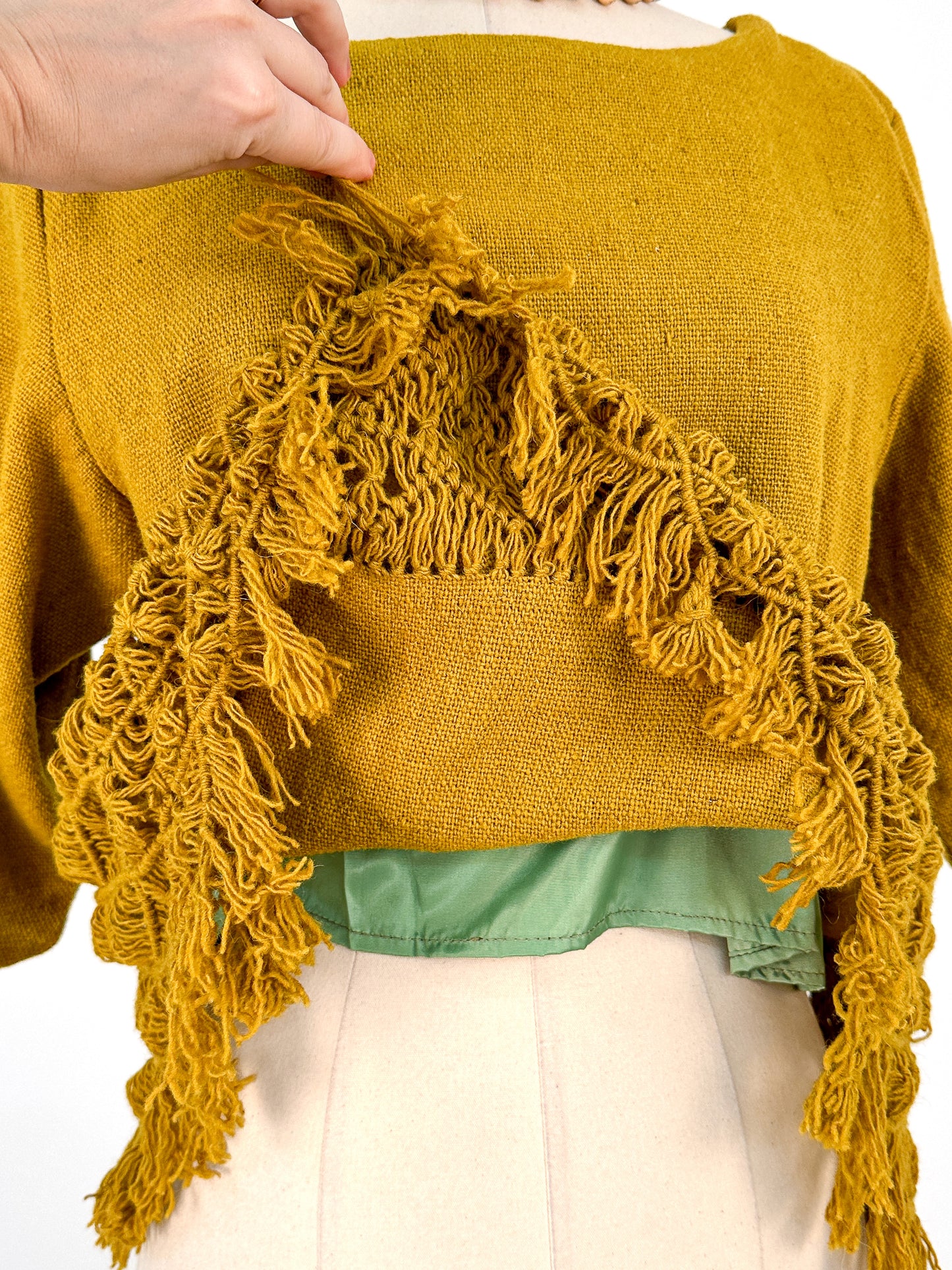 1950-60s MCM Macramé Blouse / Bust