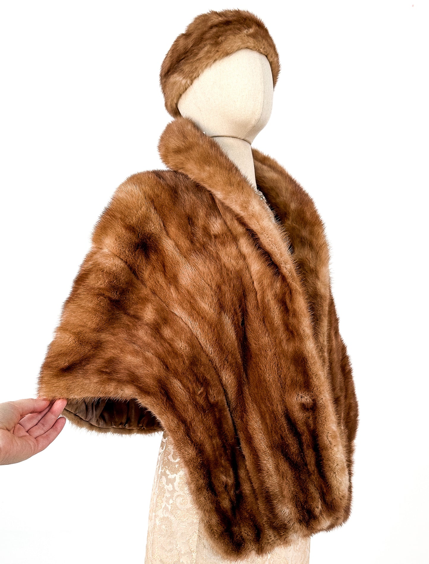1950s Mink Stole with Matching Hat
