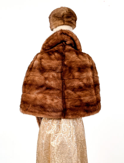 1950s Mink Stole with Matching Hat / OSFA