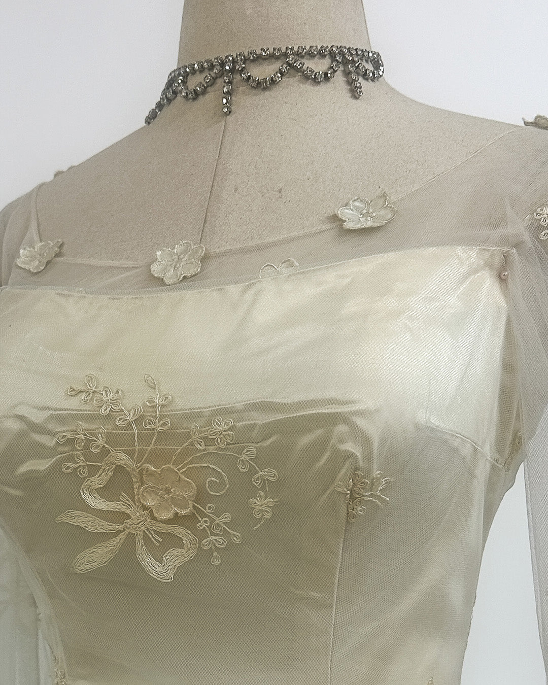 1950s 'The Bow Bridge Bouquet' Wedding Dress