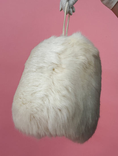 1960's White Rabbit Fur Muff