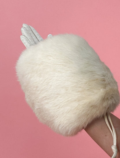 1960's White Rabbit Fur Muff