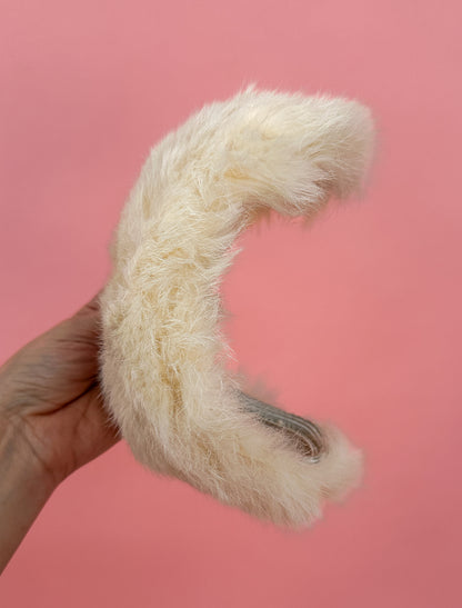 1950's White Fur Headband