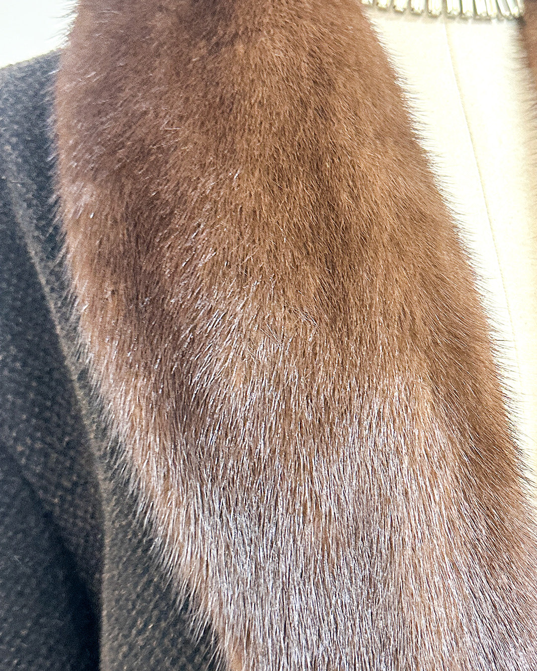 1950s 'The Carnegie Hill' Tweed Coat with Fur Collar