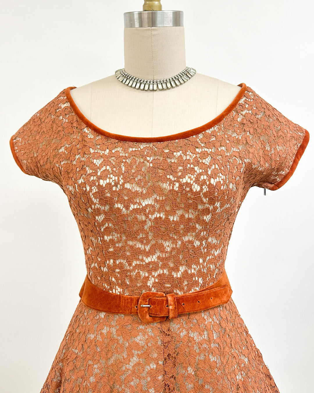 1950s 'The Central Park Glow' Lace Dress