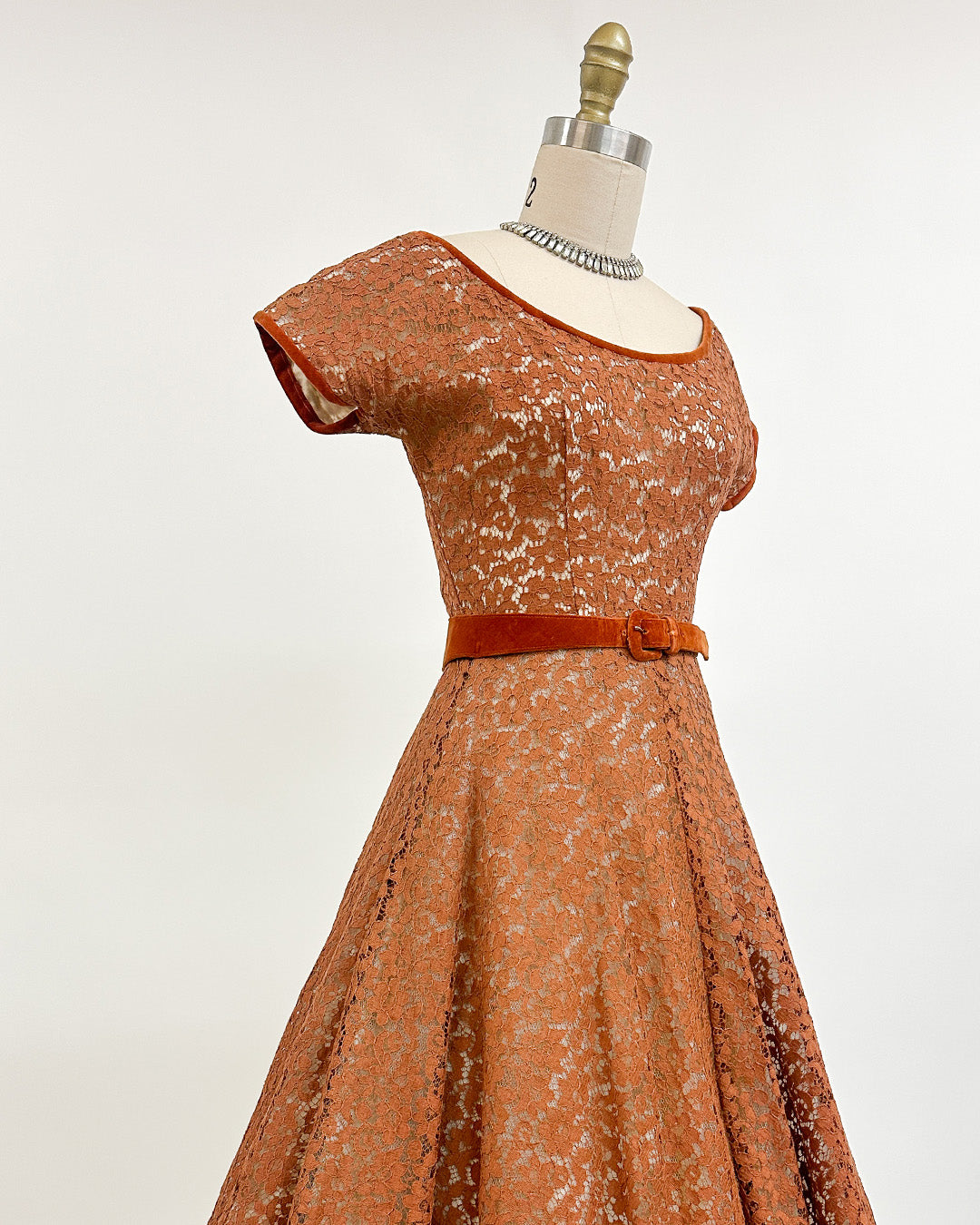 1950s 'The Central Park Glow' Lace Dress