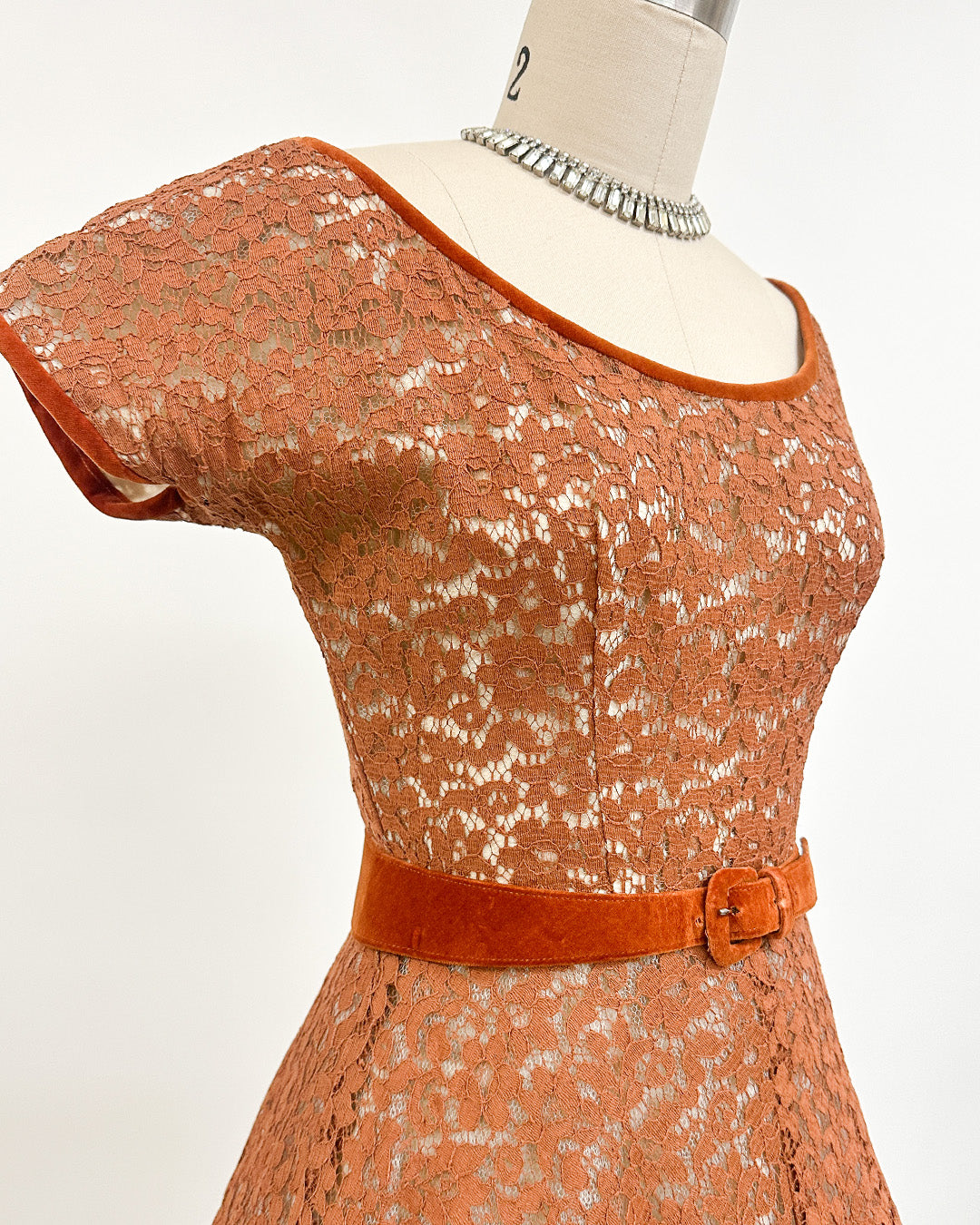 1950s 'The Central Park Glow' Lace Dress